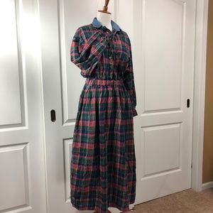 Vintage Eddie Bauer Flannel Chambray Maxi Dress